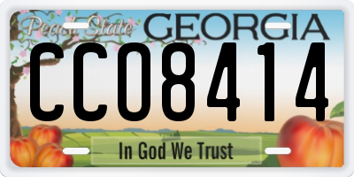 GA license plate CCO8414