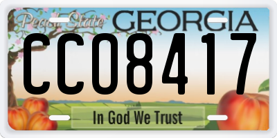 GA license plate CCO8417