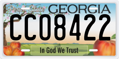 GA license plate CCO8422