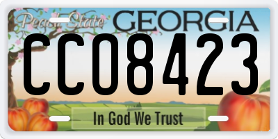 GA license plate CCO8423