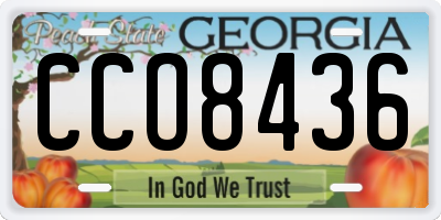 GA license plate CCO8436