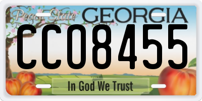 GA license plate CCO8455