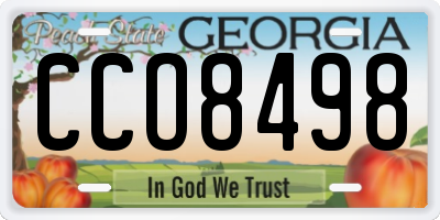 GA license plate CCO8498