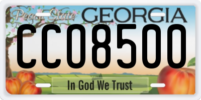 GA license plate CCO8500