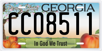 GA license plate CCO8511