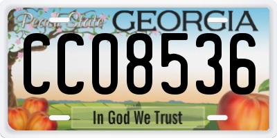 GA license plate CCO8536