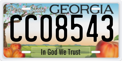 GA license plate CCO8543