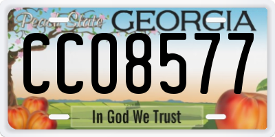 GA license plate CCO8577