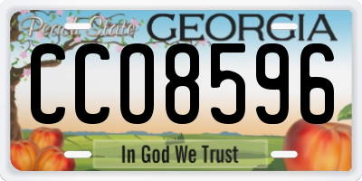 GA license plate CCO8596