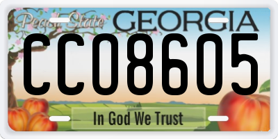 GA license plate CCO8605