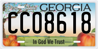 GA license plate CCO8618