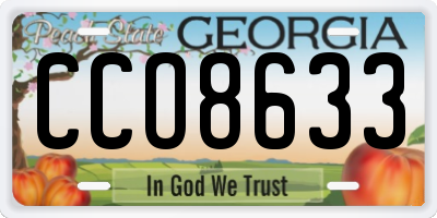 GA license plate CCO8633