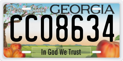 GA license plate CCO8634