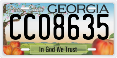 GA license plate CCO8635
