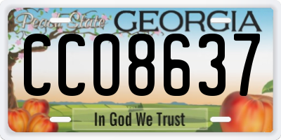 GA license plate CCO8637