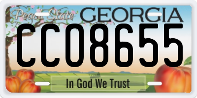 GA license plate CCO8655