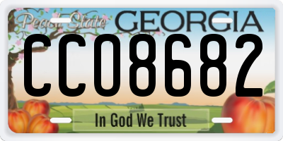 GA license plate CCO8682