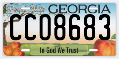 GA license plate CCO8683