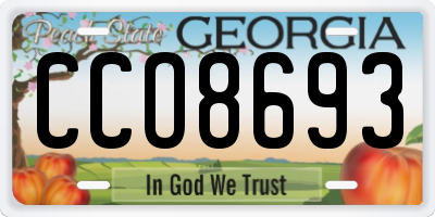GA license plate CCO8693