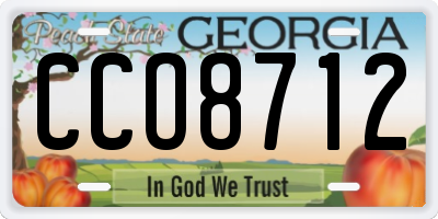 GA license plate CCO8712