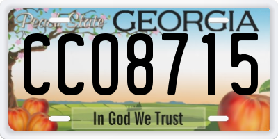 GA license plate CCO8715