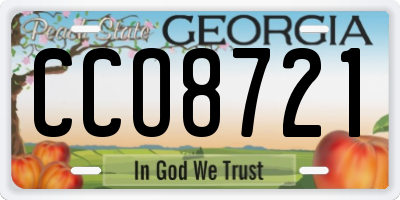 GA license plate CCO8721