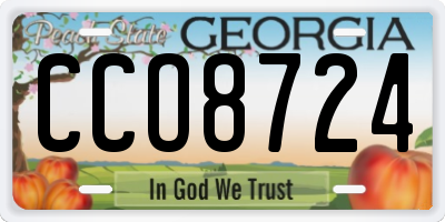 GA license plate CCO8724