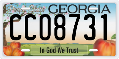 GA license plate CCO8731