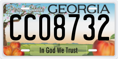 GA license plate CCO8732