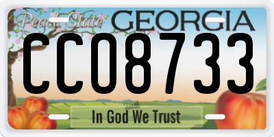 GA license plate CCO8733