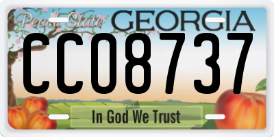 GA license plate CCO8737