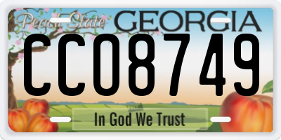 GA license plate CCO8749
