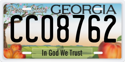 GA license plate CCO8762