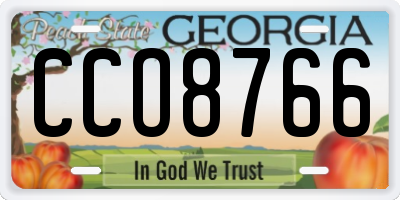 GA license plate CCO8766