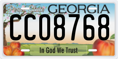 GA license plate CCO8768