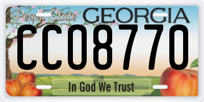 GA license plate CCO8770