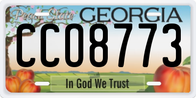 GA license plate CCO8773