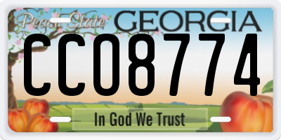 GA license plate CCO8774