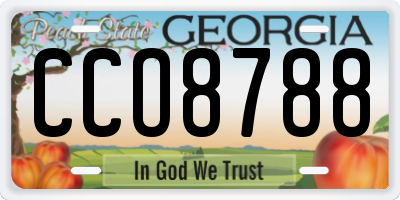 GA license plate CCO8788