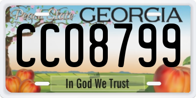 GA license plate CCO8799