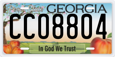 GA license plate CCO8804