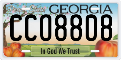 GA license plate CCO8808