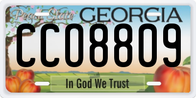 GA license plate CCO8809