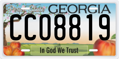 GA license plate CCO8819