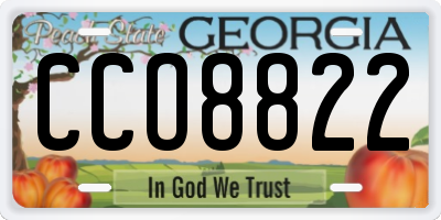 GA license plate CCO8822