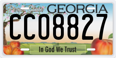 GA license plate CCO8827