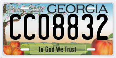 GA license plate CCO8832
