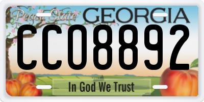 GA license plate CCO8892