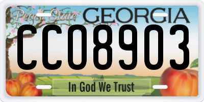GA license plate CCO8903