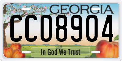GA license plate CCO8904